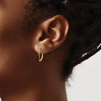 14k 6x4mm Oval Garnet Leverback Earrings