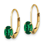 14k 6x4mm Oval Mount St. Helens Leverback Earrings