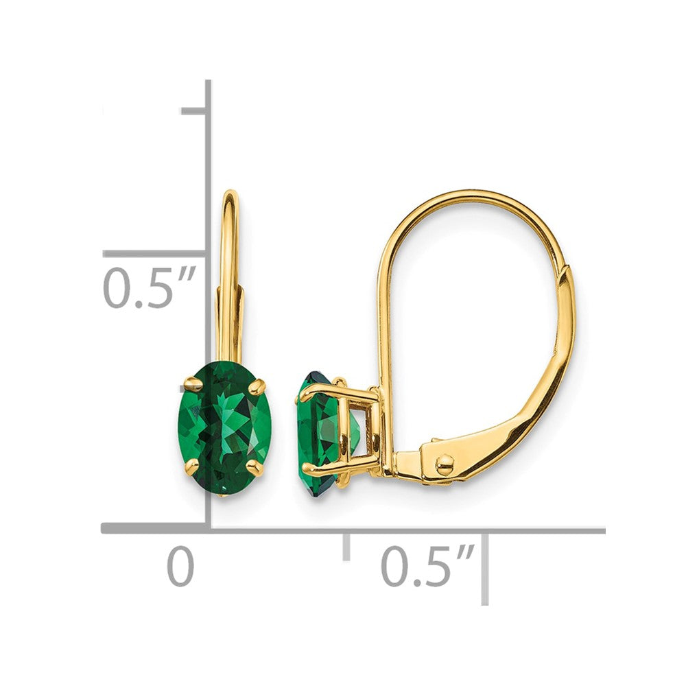 14k 6x4mm Oval Mount St. Helens Leverback Earrings