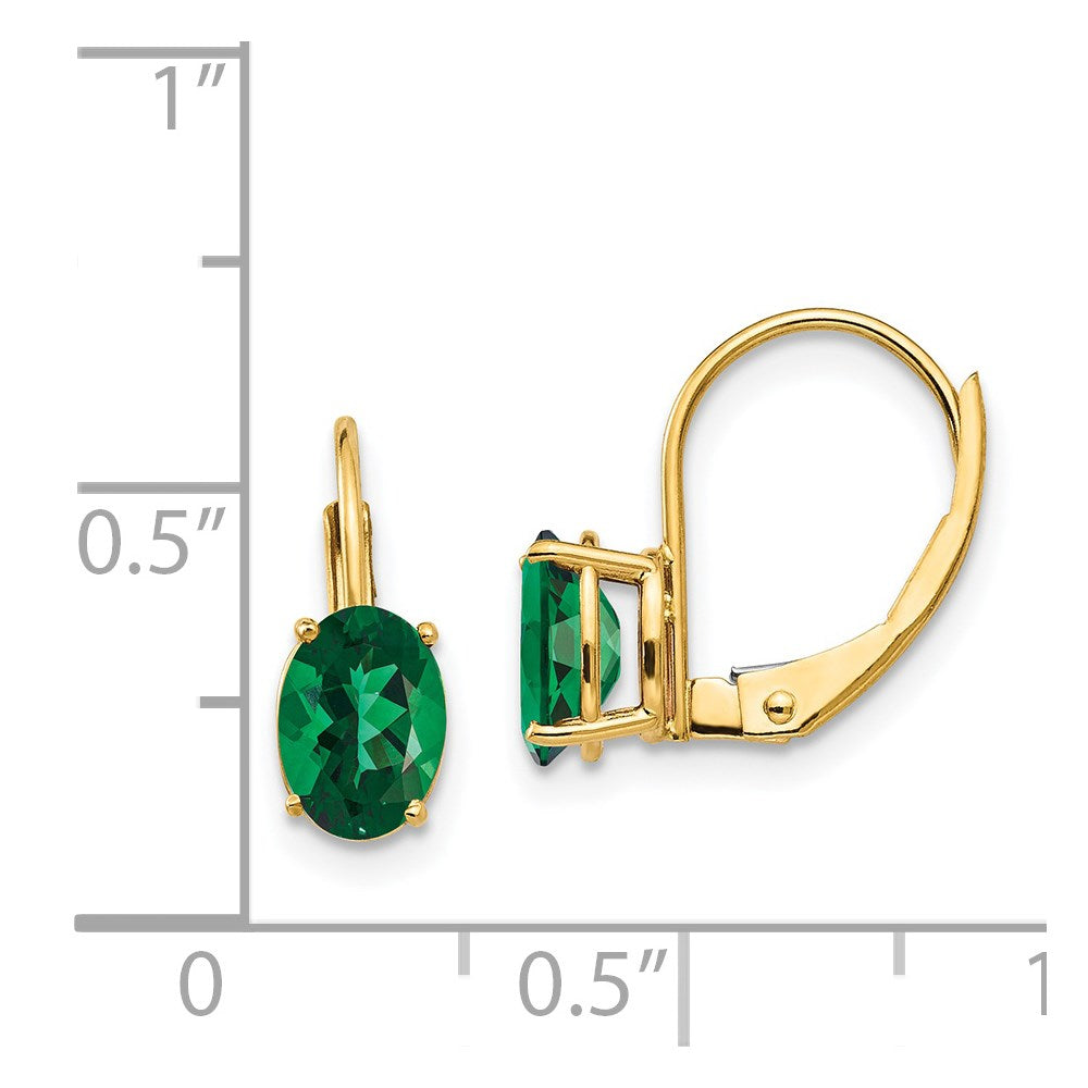 14k 7x5mm Oval Mount St. Helens Leverback Earrings