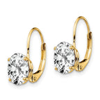 14k 8x6mm Oval Cubic Zirconia Leverback Earrings