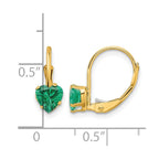 14k 5mm Heart Mount St. Helens Leverback Earrings