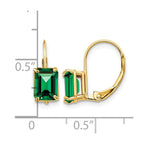 14k 7x5mm Emerald-cut Mount St. Helens Leverback Earrings