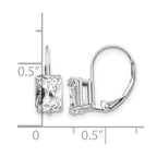 14k White Gold 7x5mm Emerald-cut Cubic Zirconia Earrings