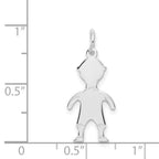 14k White Gold .018 Depth Engravable Boy Charm