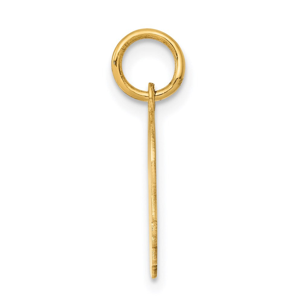 14k Plain Small .009 Gauge Facing Right Engravable Boy Head Charm