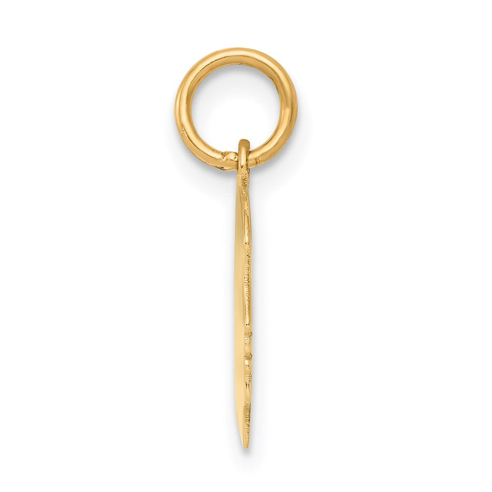 14k Plain Small .027 Gauge Facing Right Engravable Girl Head Charm