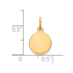 14k Plain .013 Gauge Round Engravable 10mm Disc Charm