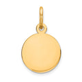14k Plain .018 Gauge Round Engravable 10mm Disc Charm