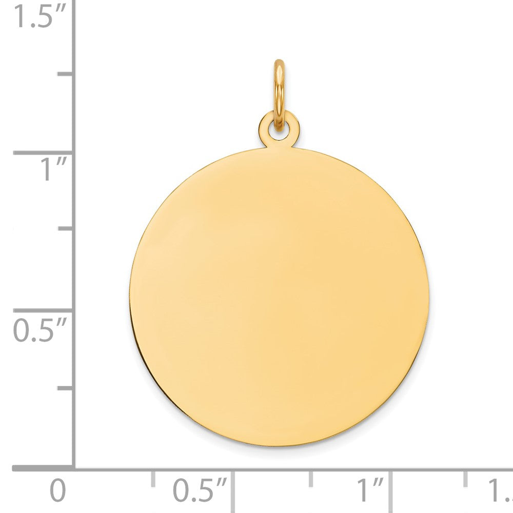 14k Plain .035 Gauge Round Engravable 24mm Disc Charm