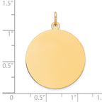 14k Plain .011 Gauge Round Engravable 24mm Disc Charm