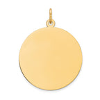 14k Plain .011 Gauge Round Engravable 24mm Disc Charm
