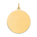 14k Plain .035 Gauge Round Engravable 24mm Disc Charm