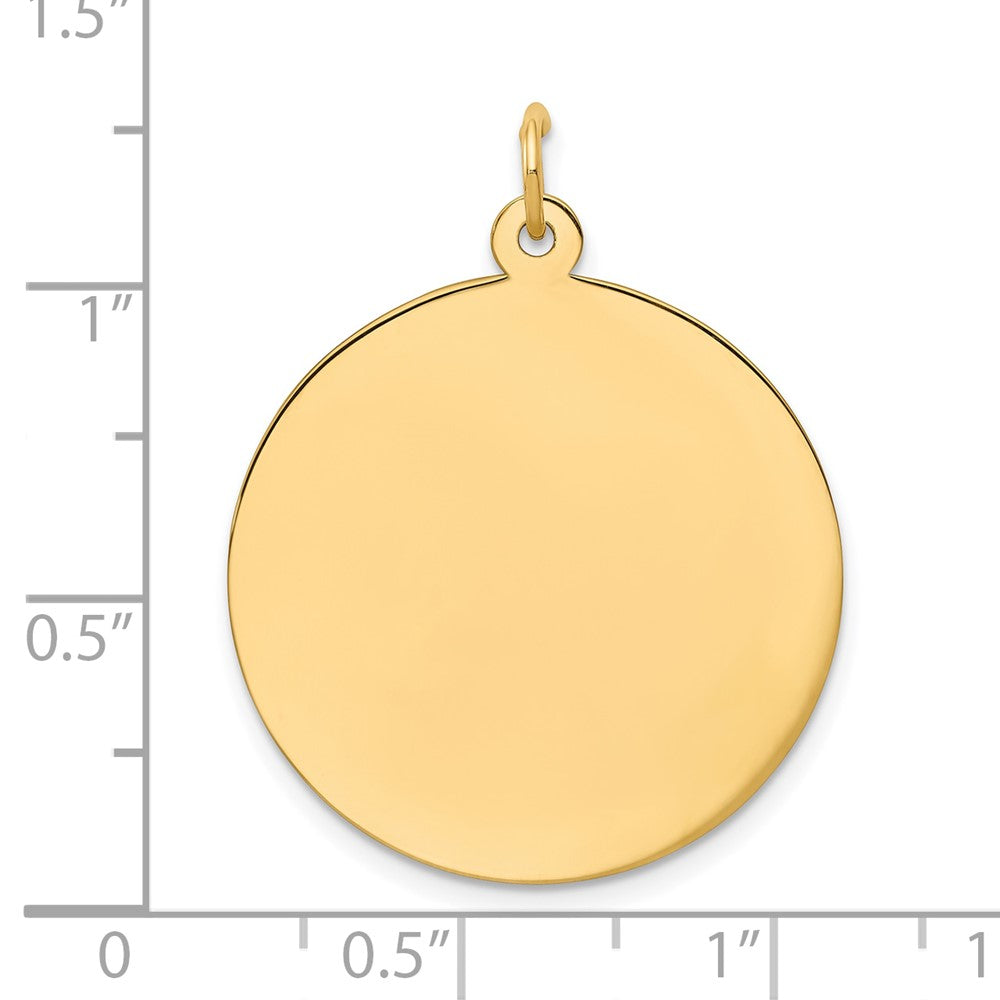 14k Plain .035 Gauge Round Engravable 25mm Disc Charm