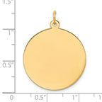 14k Plain .013 Gauge Round Engravable 25mm Disc Charm