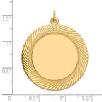 14k Etched Design Edge .018 Gauge Round Engravable 33mm Disc Charm