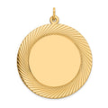 14k Etched Design Edge .035 Gauge Round Engravable 33mm Disc Charm