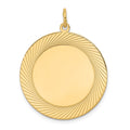 14k Etched Design Edge .027 Gauge Round Engravable 26mm Disc Charm