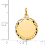 14k Etched Edge .018 Gauge Engravable Round 16mm Disc Charm