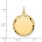 14k Etched Edge .013 Gauge Engravable Round 19mm Disc Charm