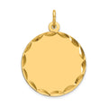 14k Etched Edge .027 Gauge Engravable Round 19mm Disc Charm