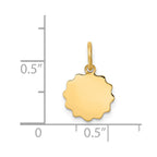 14k .009 Gauge Engravable Round Scalloped 12x10mm Disc Charm