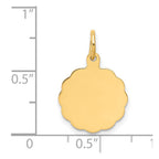 14k .027 Gauge Engravable Scalloped Disc Charm