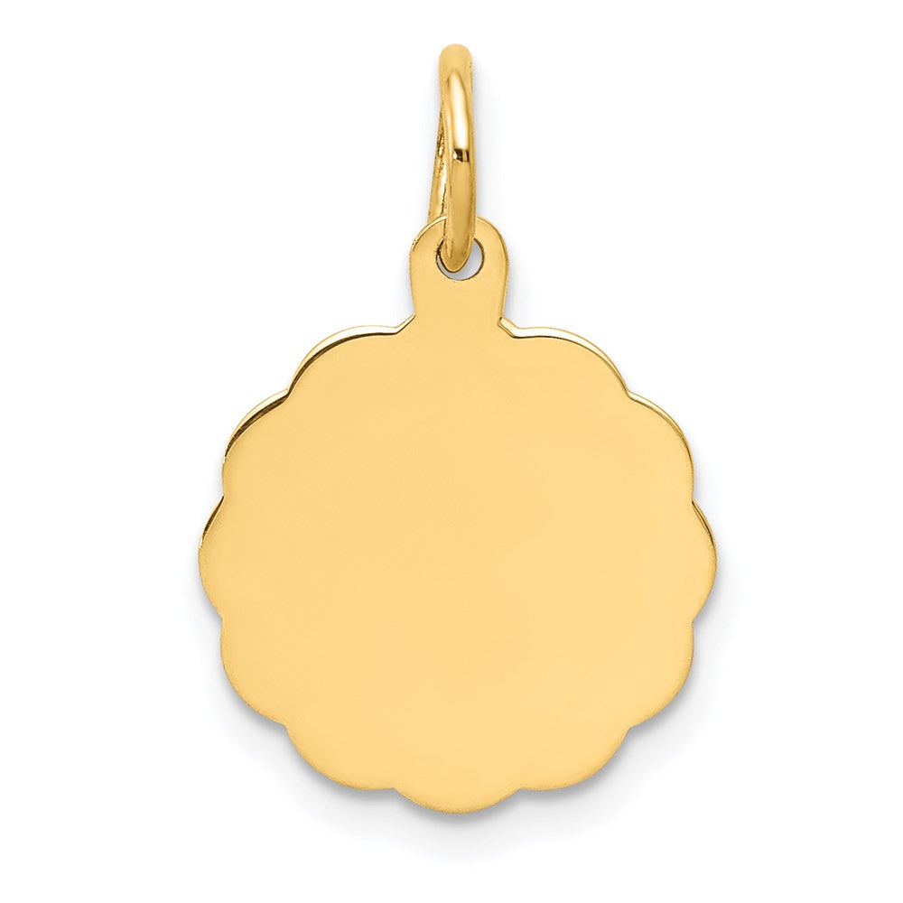 14k .027 Gauge Engravable Scalloped Disc Charm