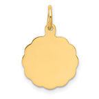 14k .027 Gauge Engravable Scalloped Disc Charm
