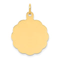 14k .027 Gauge Engravable Round Scalloped 22x19mm Disc Charm