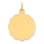 14k .027 Gauge Engravable Round Scalloped 22x19mm Disc Charm