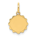14k .009 Gauge Engravable Round Scalloped 12x10mm Disc Charm
