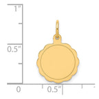 14k .011 Gauge Engravable Round Scalloped 16x13mm Disc Charm