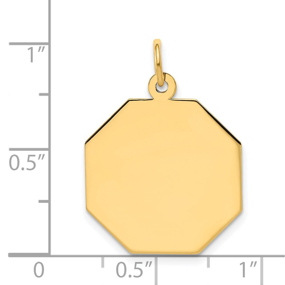 14k Plain .027 Gauge Engravable Octagonal 21x19mm Disc Charm