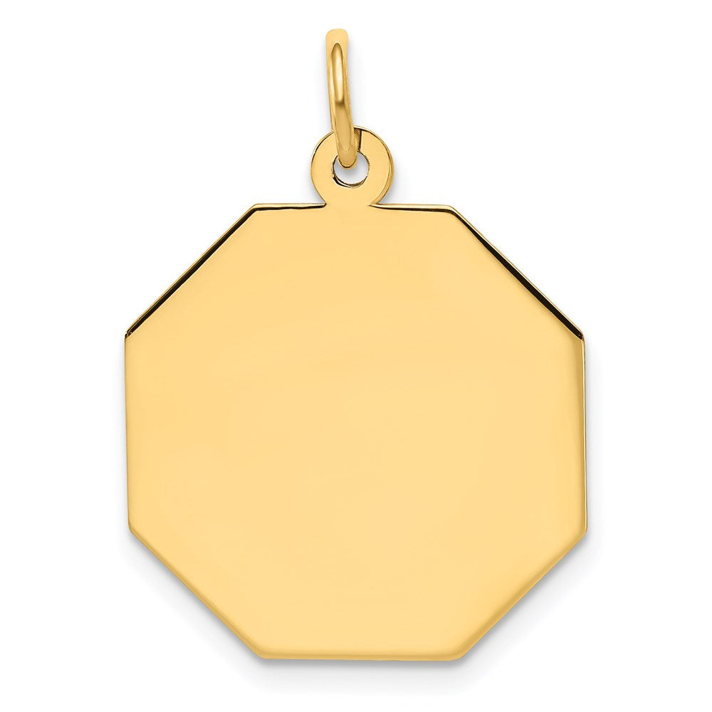 14k Plain .013 Gauge Engravable Octagonal 21x19mm Disc Charm