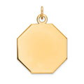 14k Plain .013 Gauge Engravable Octagonal 23x21mm Disc Charm