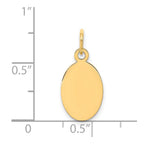 14k Plain .027 Gauge Engravable Oval 17x19mm Disc Charm