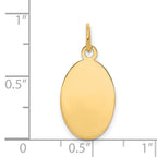 14k Plain .011 Gauge Engravable Oval 19x11mm Disc Charm