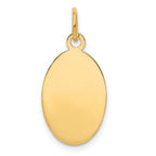 14k Plain .011 Gauge Engravable Oval 19x11mm Disc Charm