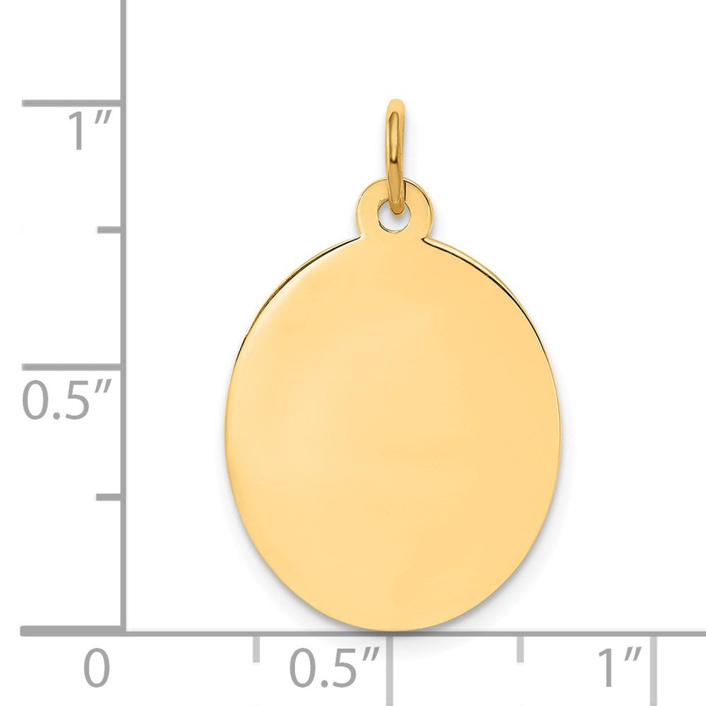 14k Plain .027 Gauge Engravable Oval 23x16mm Disc Charm