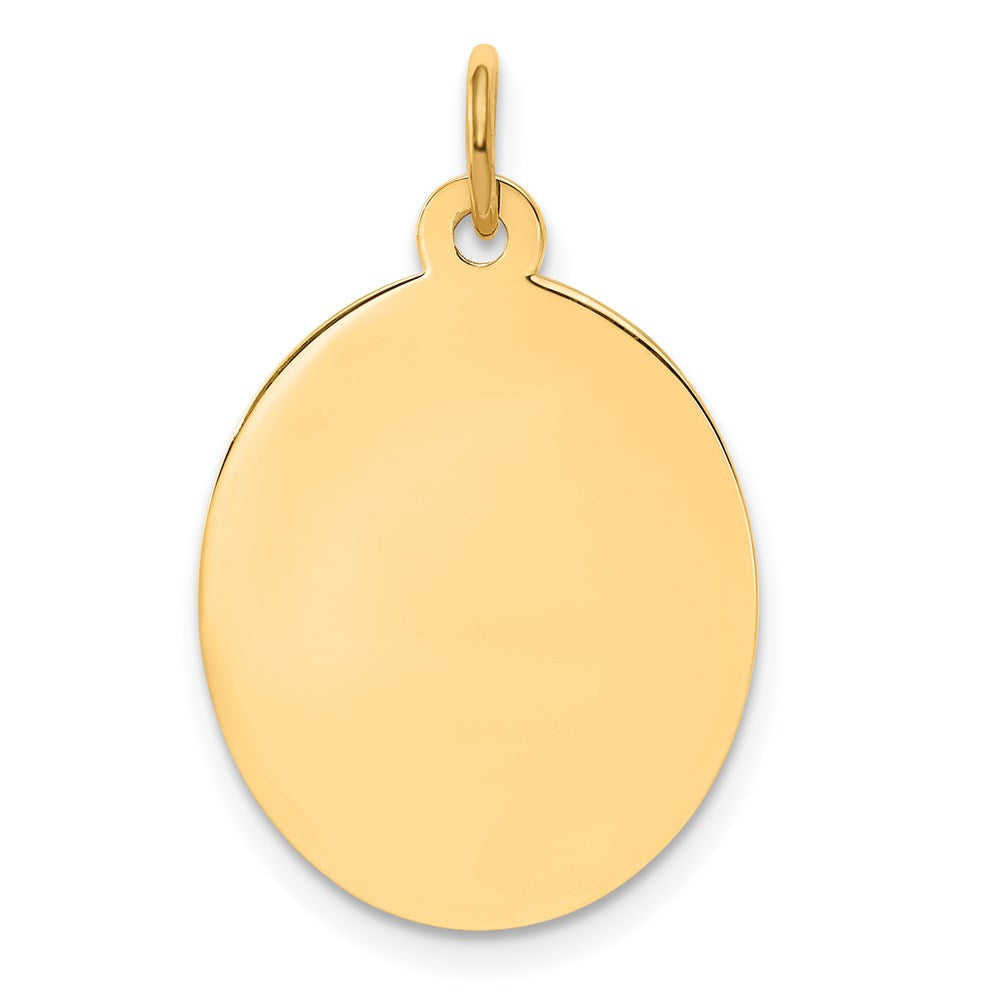 14k Plain .018 Gauge Engravable Oval 23x16mm Disc Charm