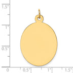 14k Plain .018 Gauge Engravable Oval 34x22mm Disc Charm