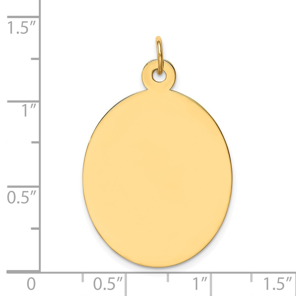 14k Plain .035 Gauge Engravable Oval 34x22mm Disc Charm