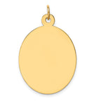 14k Plain .018 Gauge Engravable Oval 34x22mm Disc Charm