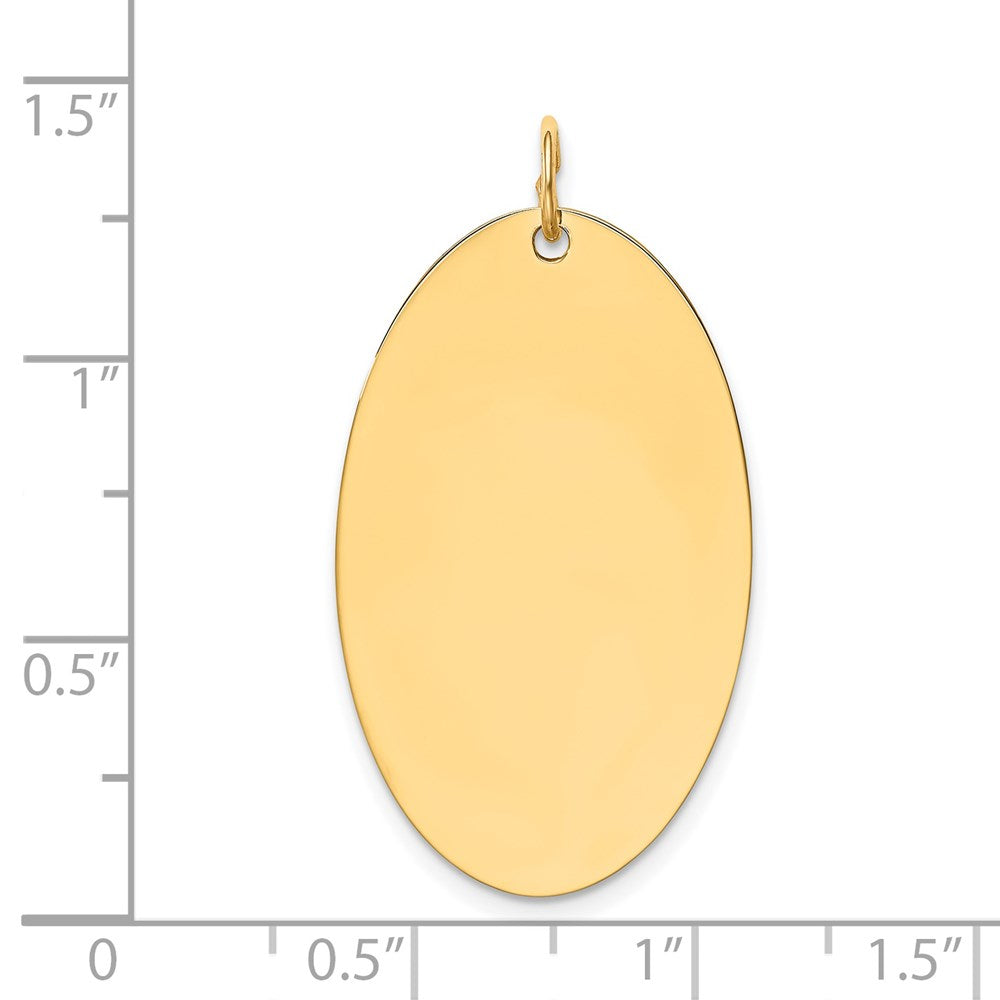 14k Plain .018 Gauge Engravable Elliptical 32x18mm Disc Charm