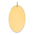 14k Plain .013 Gauge Engravable Elliptical 32x18mm Disc Charm