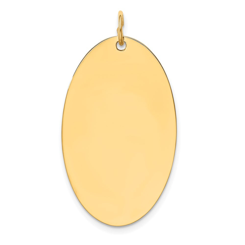 14k Plain .013 Gauge Engravable Elliptical 32x18mm Disc Charm