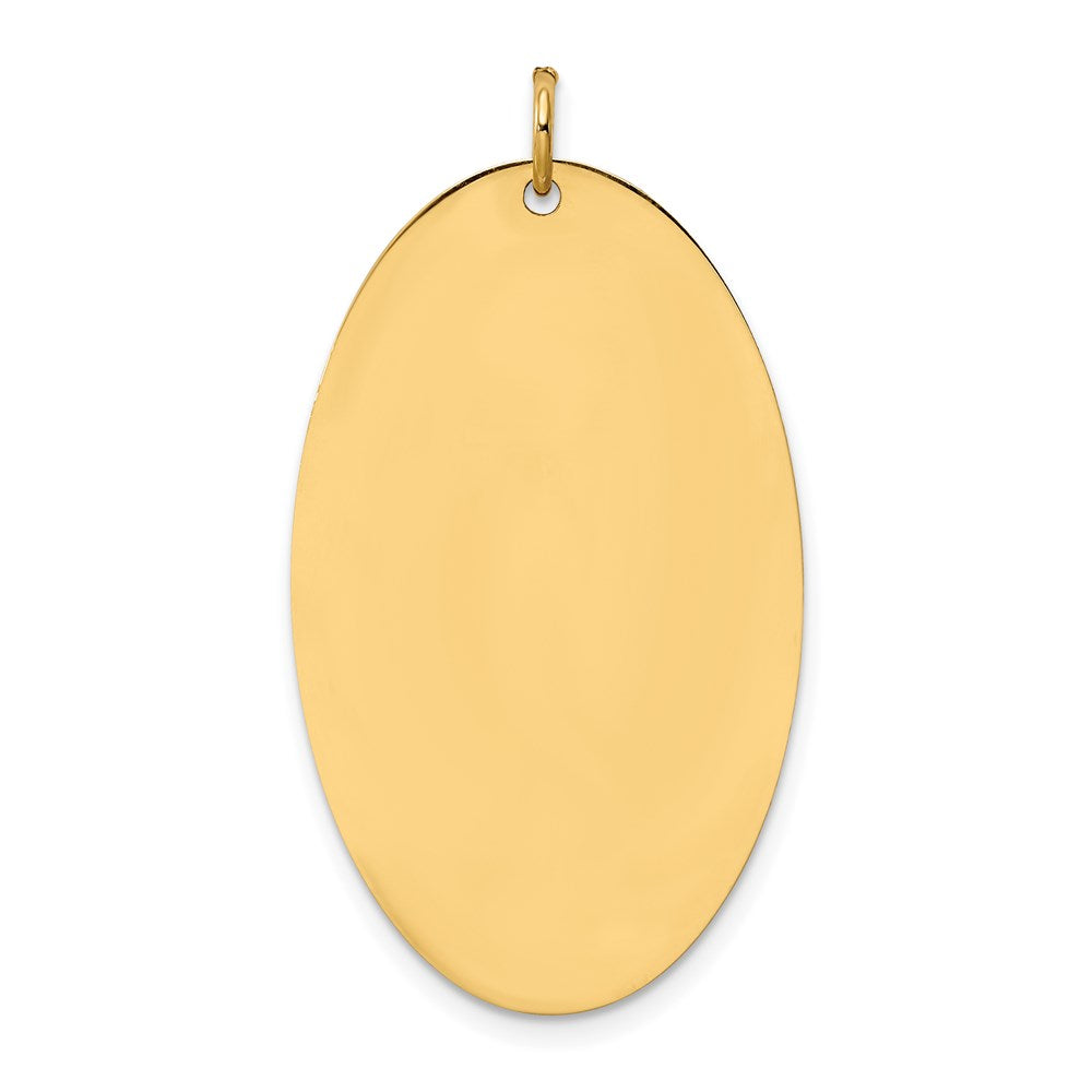 14k Plain .013 Gauge Engravable Elliptical 36x21mm Disc Charm
