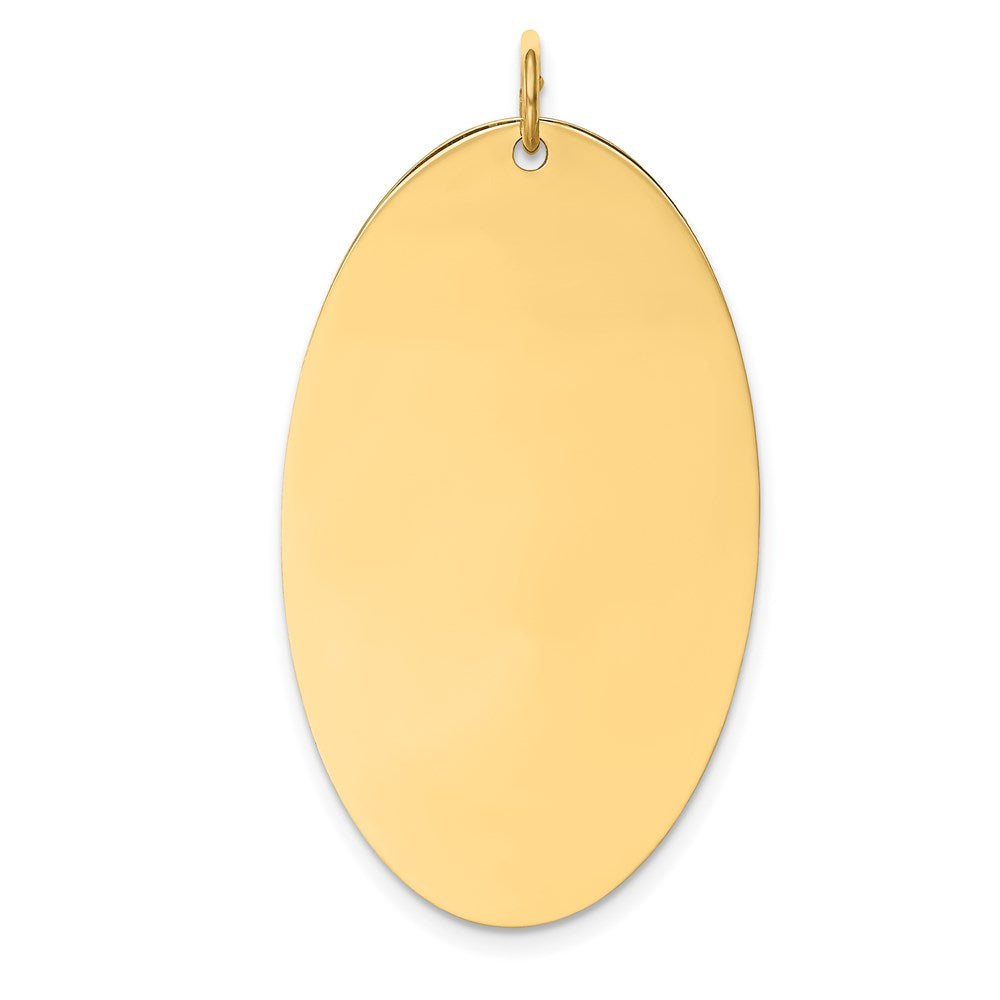 14k Plain .027 Gauge Engravable Elliptical 36x21mm Disc Charm