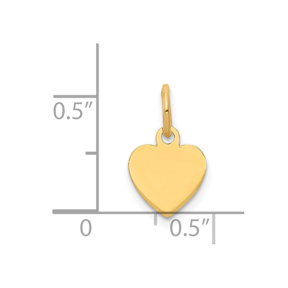 14k Plain .013 Gauge Engravable Heart 11x9mm Disc Charm